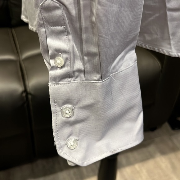 Calvin Klein Fitted Button Down Long Sleeve Work Blouse - Gray - XL - Picture 5 of 6